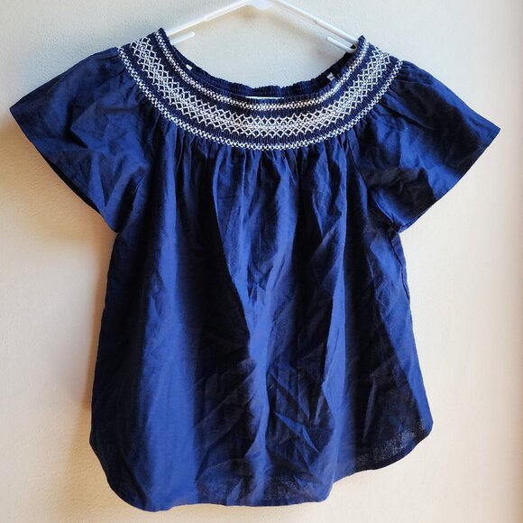 NWT Royal Blue Vineyard Vines Embroidered Smock Neck Blouse Size Small - Picture 6 of 15